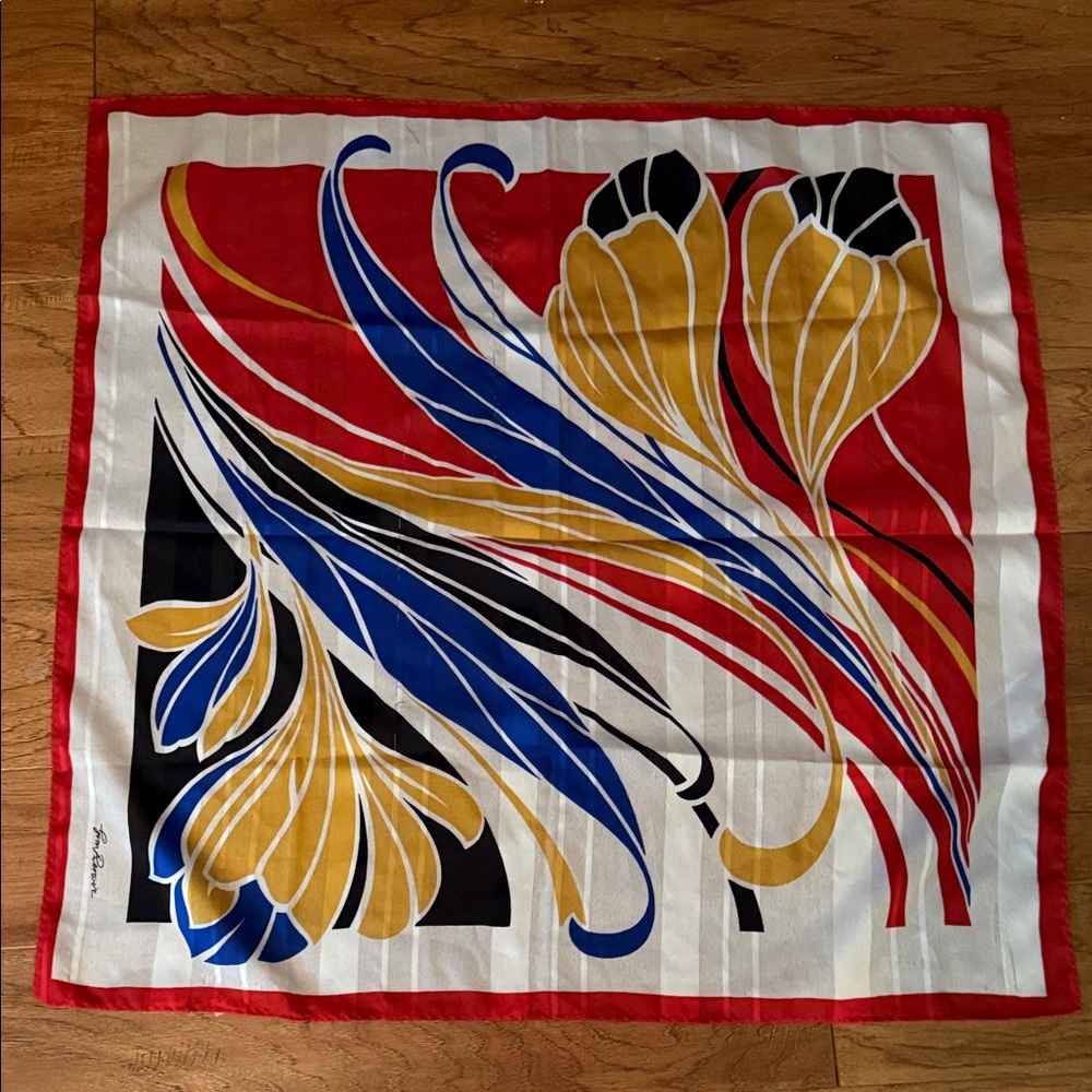 Colorful Floral Silk Scarf